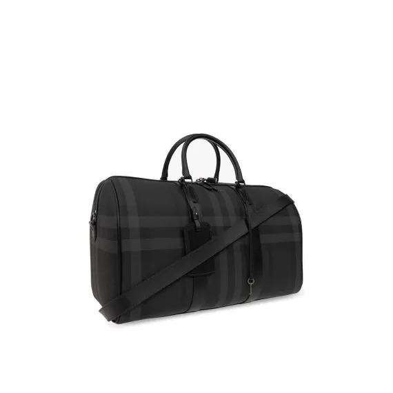 Burberry Checked Zipped Duffel Bag