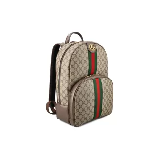 Gucci Logo Plaque Monogrammed Backpack