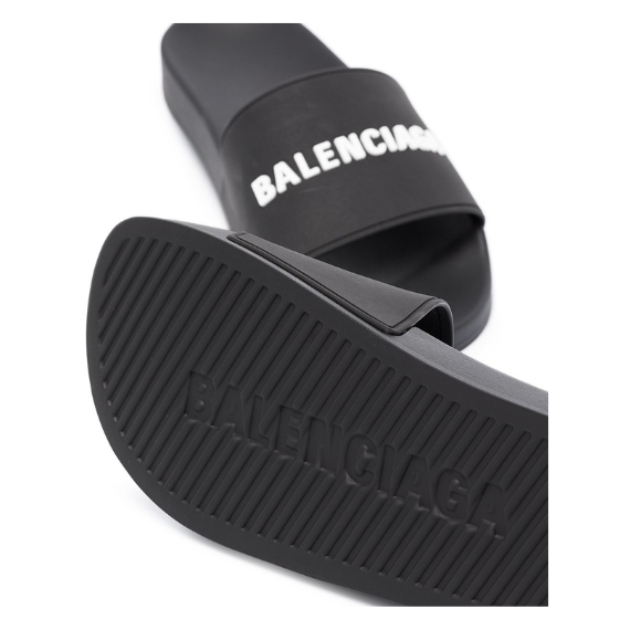 Balenciaga logo-embossed pool slides