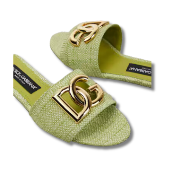 Dolce&Gabbana DG raffia slides