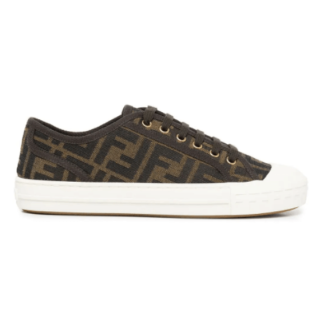 Fendi Domino FF jacquard fabric low-tops