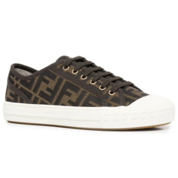 Fendi Domino FF jacquard fabric low-tops