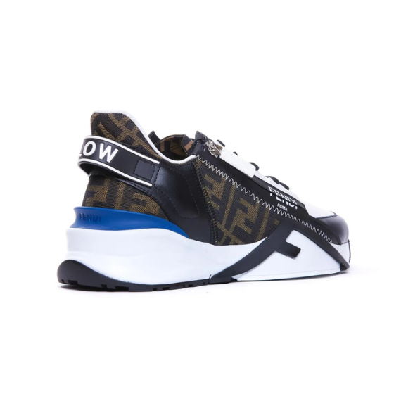 Fendi Flow leather and jacquard fabric sneakers