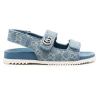 Gucci Double G GG denim sandals