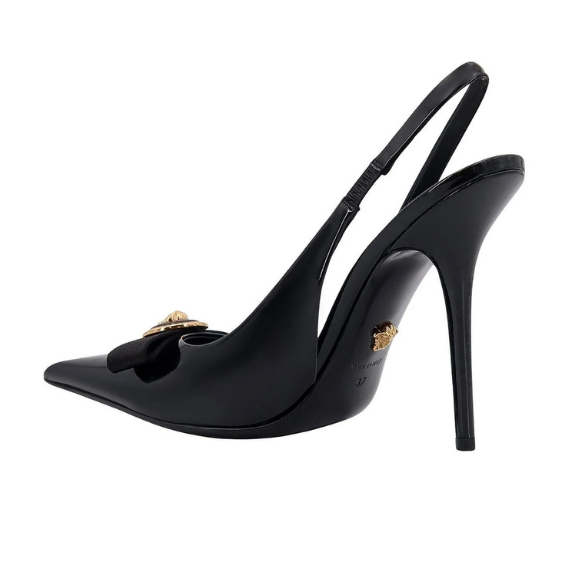 Versace Versace Gianni Pointed-Toe Slingback Pumps